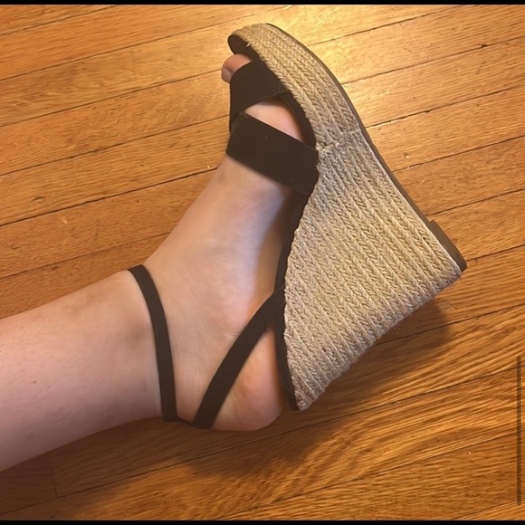 3 pair bundle high heels super cute wedge one real leather all woman size 8.5 - Picture 7 of 11